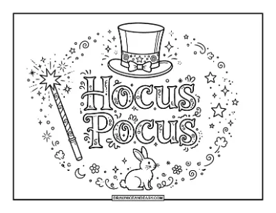 Hocus Pocus Lettering Coloring Page coloring page preview