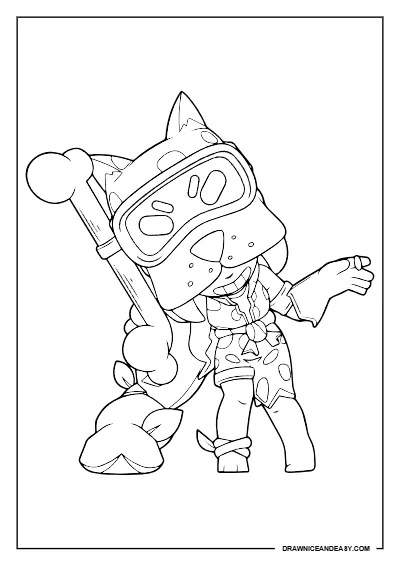 Hunter-Gatherer Alli Brawl Stars Coloring Page – Free PDF coloring page preview