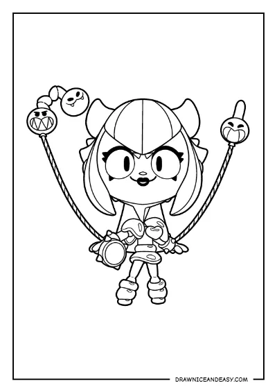 Inflatable Melodie Brawl Stars Coloring Page – Free PDF coloring page preview