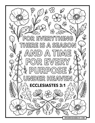Inspirational Bible Verse Coloring Page for Reflection Coloring Page – Free PDF coloring page preview