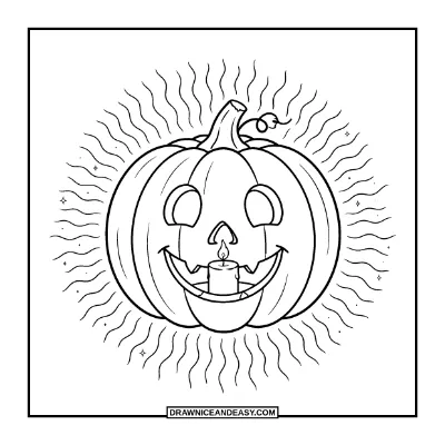 Jack-o'-Lantern with a Candle Inside Coloring Page coloring page preview
