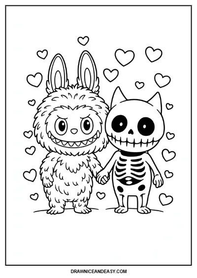 Labubu "Have a Sit" Coloring Page – Free PDF coloring page preview