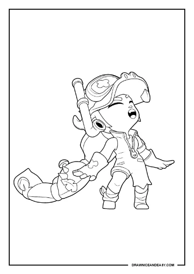 Laughing Alli Brawl Stars Coloring Page – Free PDF coloring page preview