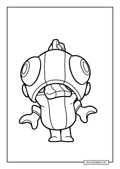 Leon Buffies Brawl Stars Coloring Page – Free PDF coloring page preview