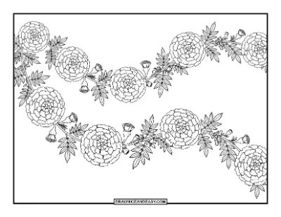 Marigold Garland Coloring Page coloring page preview