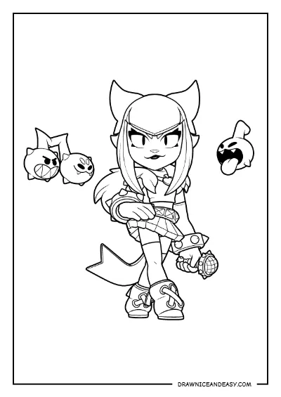 Melodie Brawl Stars Coloring Page – Free PDF coloring page preview