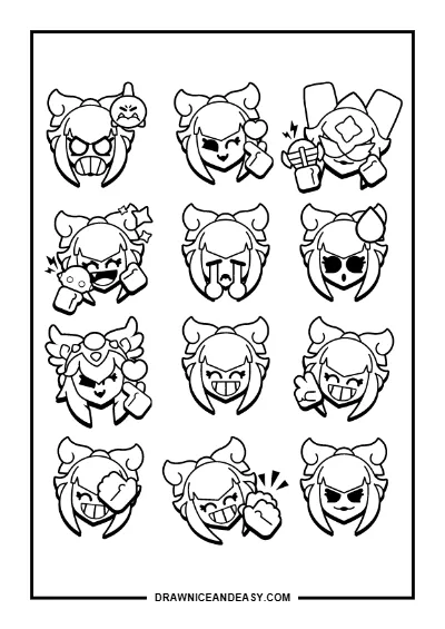Melodie Pins Brawl Stars Coloring Page – Free PDF coloring page preview