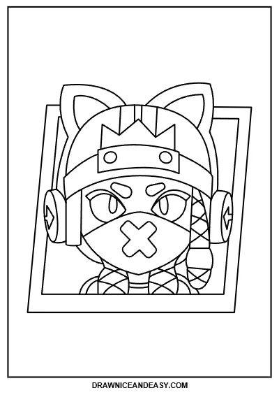 Mina Skin Icon Brawl Stars Coloring Page – Free PDF coloring page preview