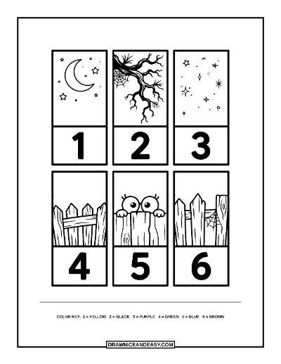 Monster Eyes Color by Number Coloring Page coloring page preview