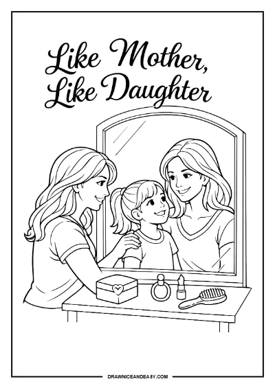 Mother's Day Coloring Book Pages Coloring Page – Free PDF coloring page preview