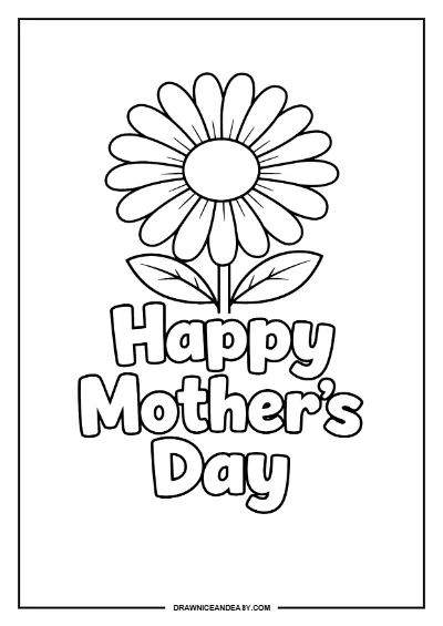 Mother's Day Coloring Pages for Preschool Coloring Page – Free PDF coloring page preview