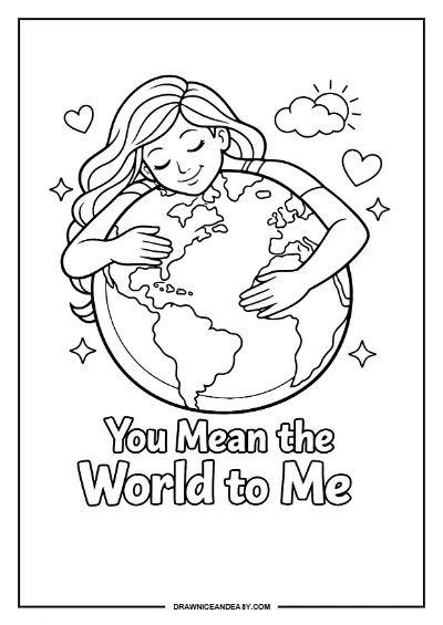 Mother's Day Pictures Coloring Page – Free PDF coloring page preview