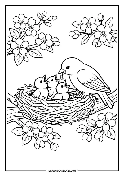 Mother's Day Printable Coloring Page – Free PDF coloring page preview