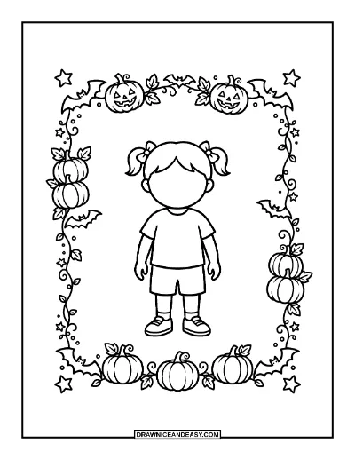 My Halloween Costume Draw and Color Page coloring page preview