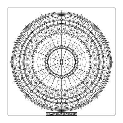 Ornate Spiderweb Mandala Coloring Page coloring page preview
