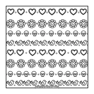 Papel Picado Pattern Coloring Page coloring page preview