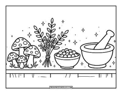 Potion Ingredients Coloring Page coloring page preview