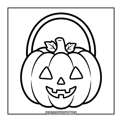 Pumpkin Candy Bucket coloring page preview