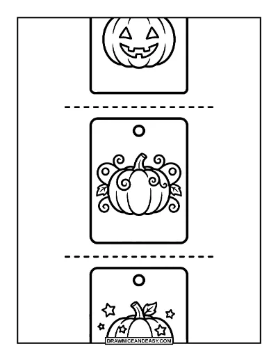 Pumpkin Halloween Bookmarks Coloring Page coloring page preview