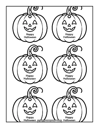 Pumpkin Halloween Gift Tags Coloring Page coloring page preview
