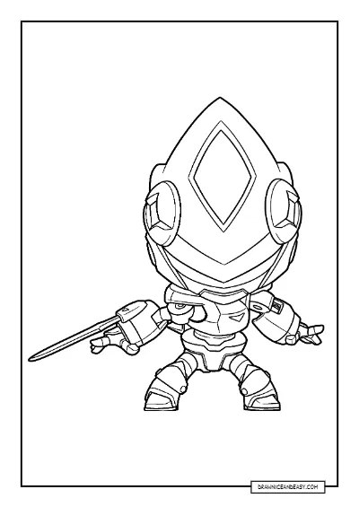 Radiant Mecha Leon Brawl Stars Coloring Page – Free PDF coloring page preview