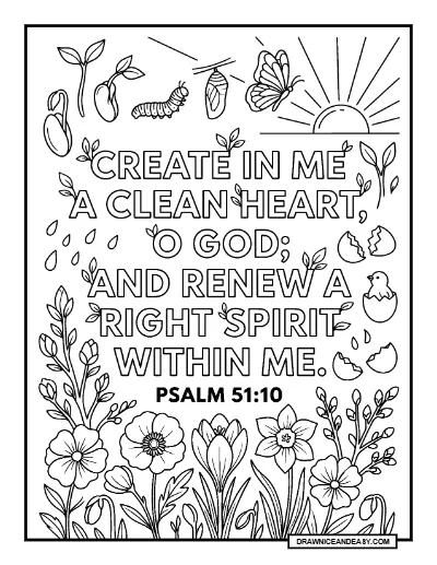 Renewal Bible Verse Coloring Page: Isaiah 40:31 Scripture Art Coloring Page – Free PDF coloring page preview