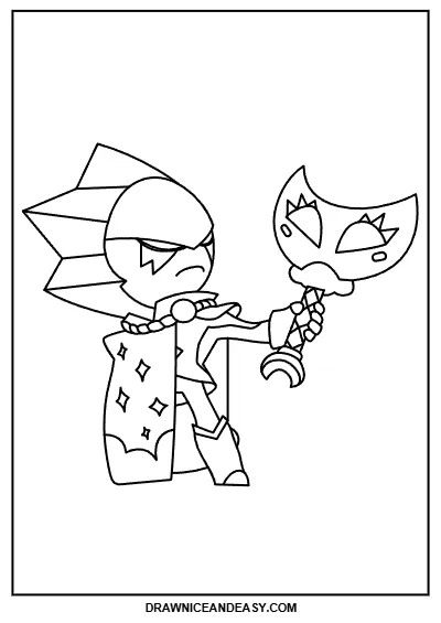 Sad Sirius Brawl Stars Coloring Page – Free PDF coloring page preview