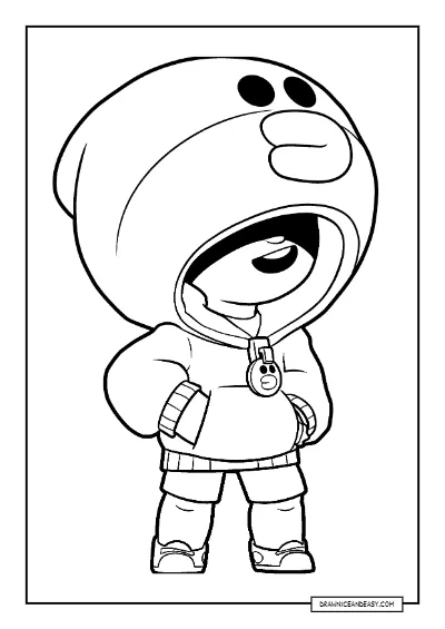 Sally Leon Brawl Stars Coloring Page – Free PDF coloring page preview
