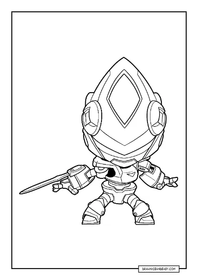 Shadow Mecha Leon Brawl Stars Coloring Page – Free PDF coloring page preview