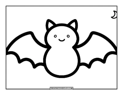 Simple Toddler Bat Coloring Page coloring page preview