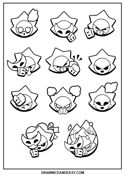 Sirius Pins Brawl Stars Coloring Page – Free PDF coloring page preview