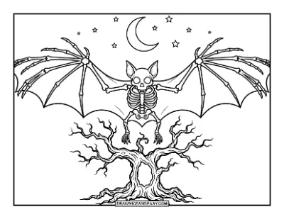 Skeleton Bat Coloring Page coloring page preview