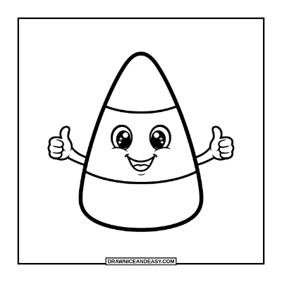Smiling Candy Corn Character coloring page preview