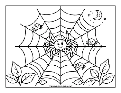 Spider Family Coloring Page coloring page preview