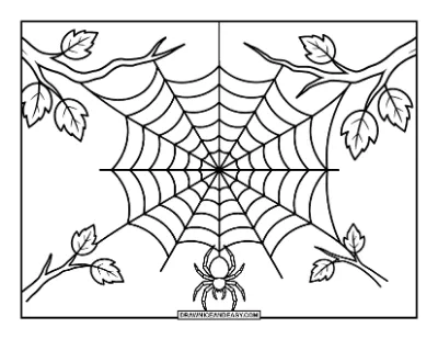 Spider Hanging on Its Web Coloring Page coloring page preview