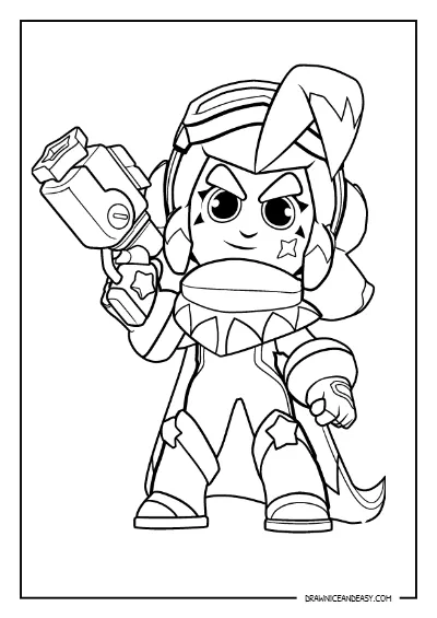 Squad Busters Shelly Brawl Stars Coloring Page – Free PDF coloring page preview