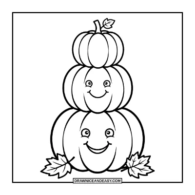 Stack of Pumpkins Coloring Page coloring page preview