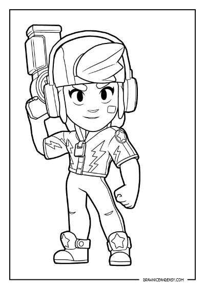 Star Shelly Brawl Stars Coloring Page – Free PDF coloring page preview