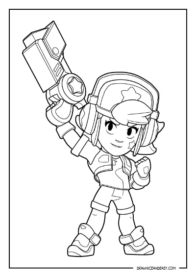 Stellar Shelly Brawl Stars Coloring Page – Free PDF coloring page preview
