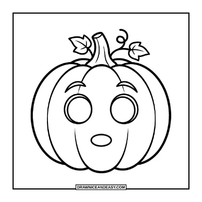 Surprised Jack-o'-Lantern Coloring Page coloring page preview
