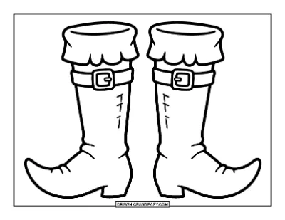Tall Witch Boots Coloring Page coloring page preview