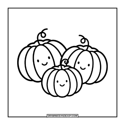 Three Baby Pumpkins Coloring Page coloring page preview