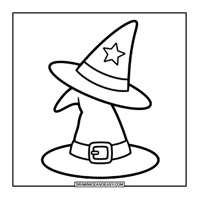 Two Stacked Witch Hats Coloring Page coloring page preview