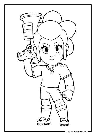 U de Chile Shelly Brawl Stars Coloring Page – Free PDF coloring page preview