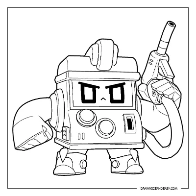 V8-Bit Brawl Stars Coloring Pages (Skin) Coloring Page – Free PDF coloring page preview