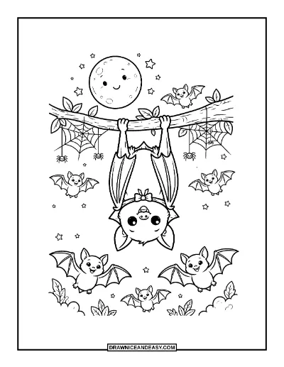 Vampire Bat Coloring Page coloring page preview