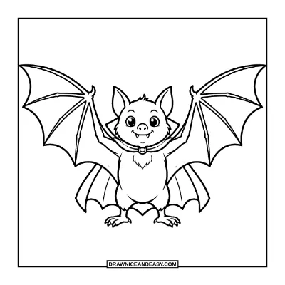 Vampire Bat with Cape Coloring Page coloring page preview