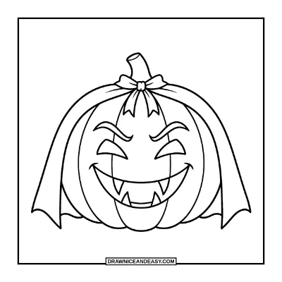 Vampire Jack-o'-Lantern Coloring Page coloring page preview
