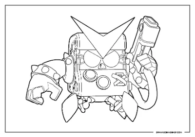 Virus 8-Bit Brawl Stars Coloring Pages (Skin) Coloring Page – Free PDF coloring page preview