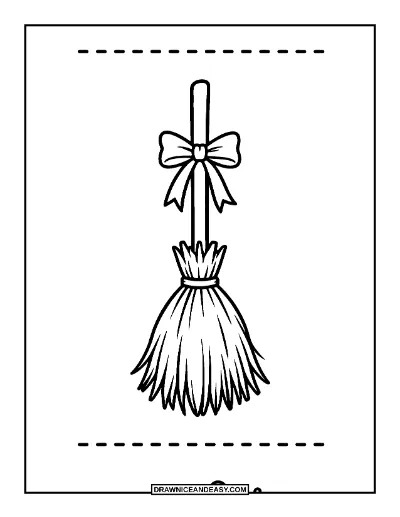 Witch Halloween Bookmarks Coloring Page coloring page preview